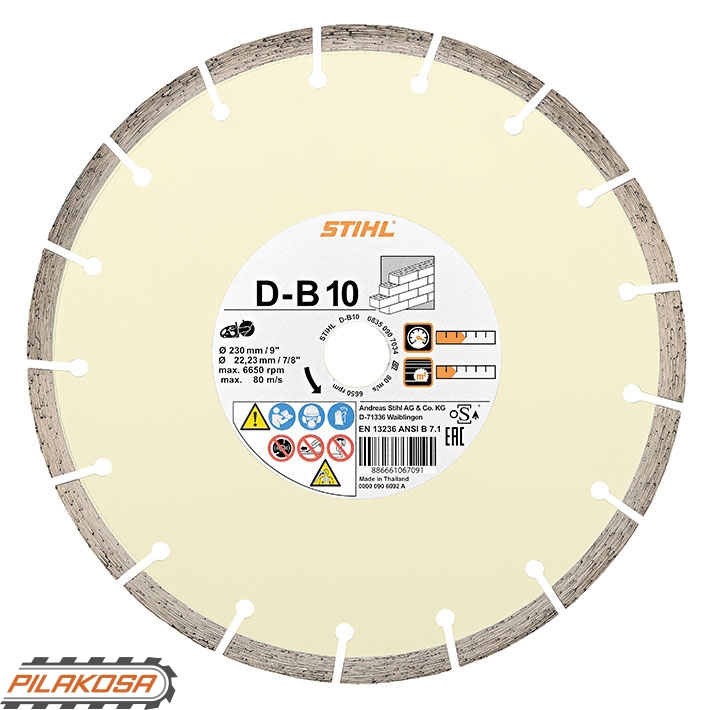 Алмазный диск STIHL бетон D-B10 для TSA 230 (08350907034) D 230 мм